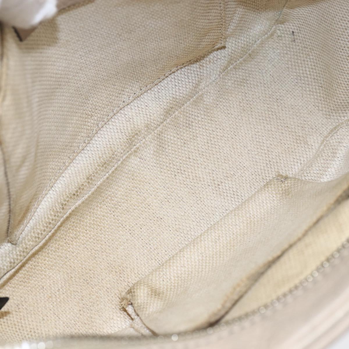 GUCCI Small Disco Interlocking Bag Leather Beige Gold 308364 Auth bs30123