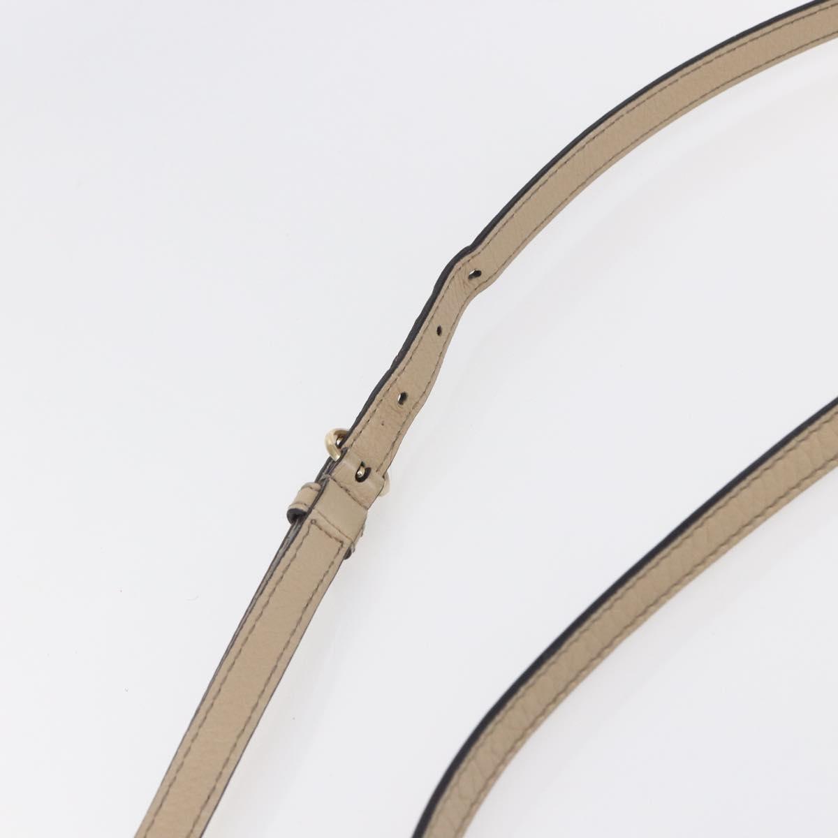 GUCCI Small Disco Interlocking Bag Leather Beige Gold 308364 Auth bs30123