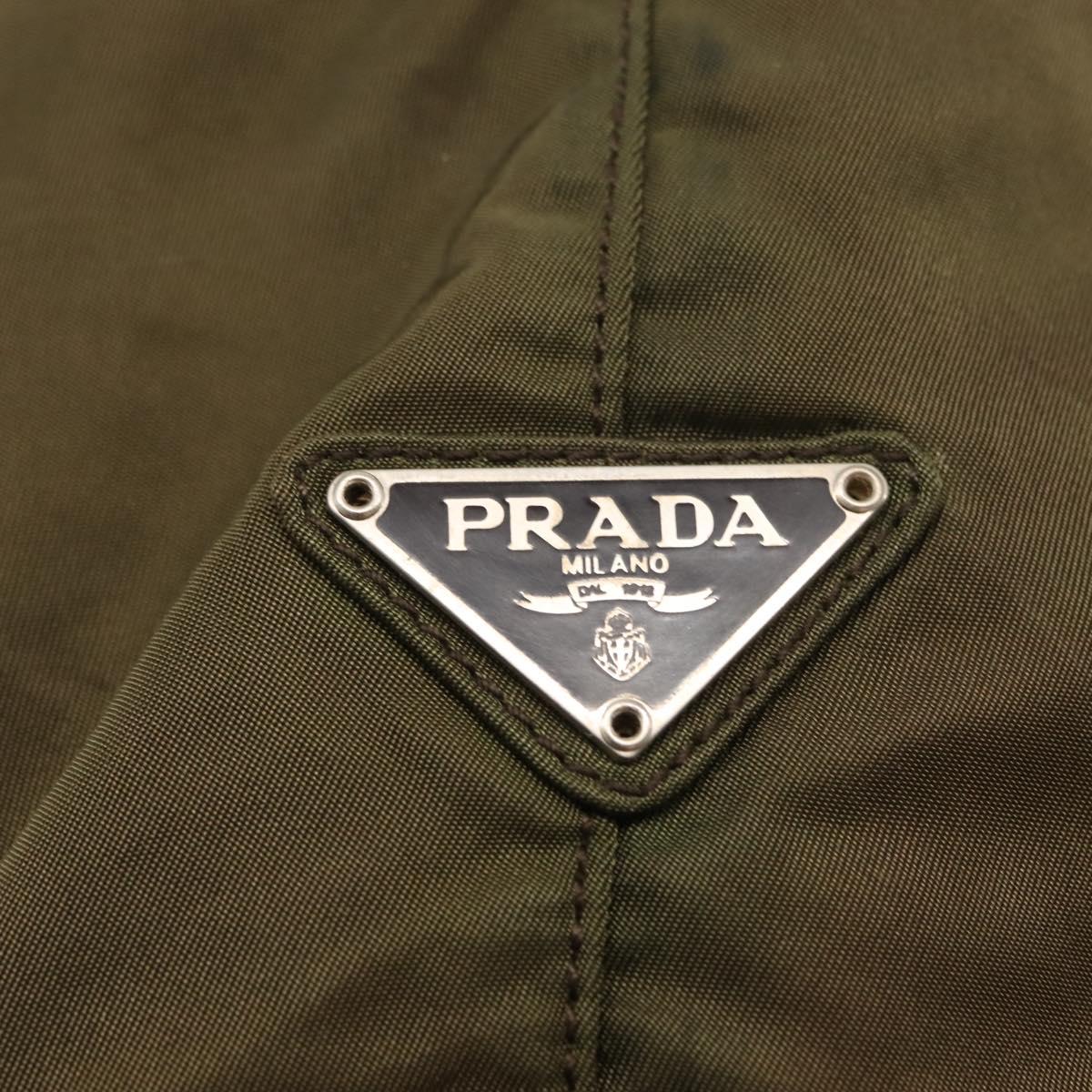 PRADA Tote Bag Nylon Khaki Auth bs30124