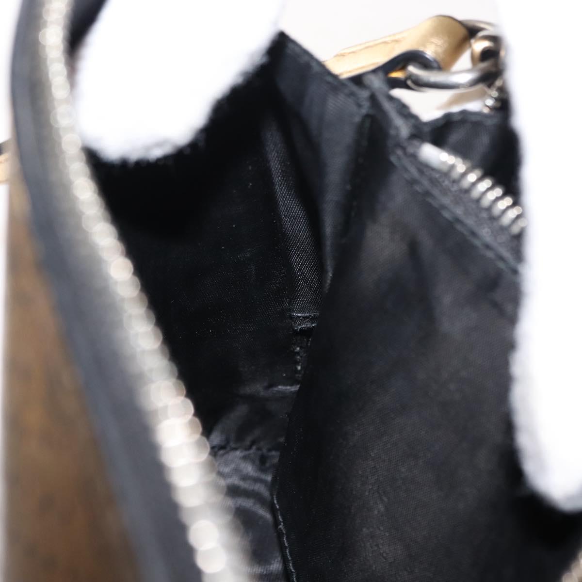 GUCCI GUCCY Print GUCCIxSEGA Bag Leather Gold Silver 511189 Auth bs30126