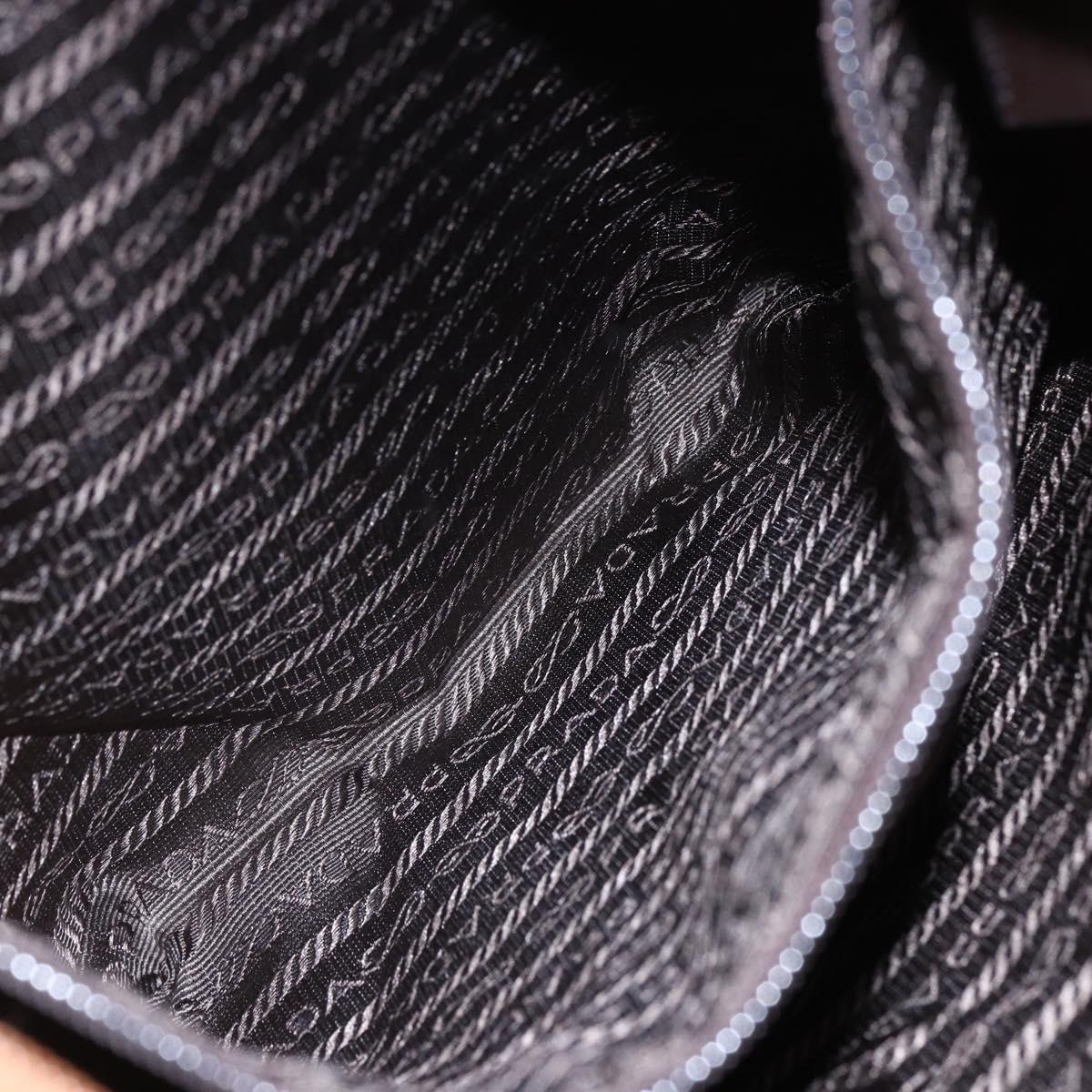 PRADA Hand Bag Tweed Beige Silver Auth bs30129