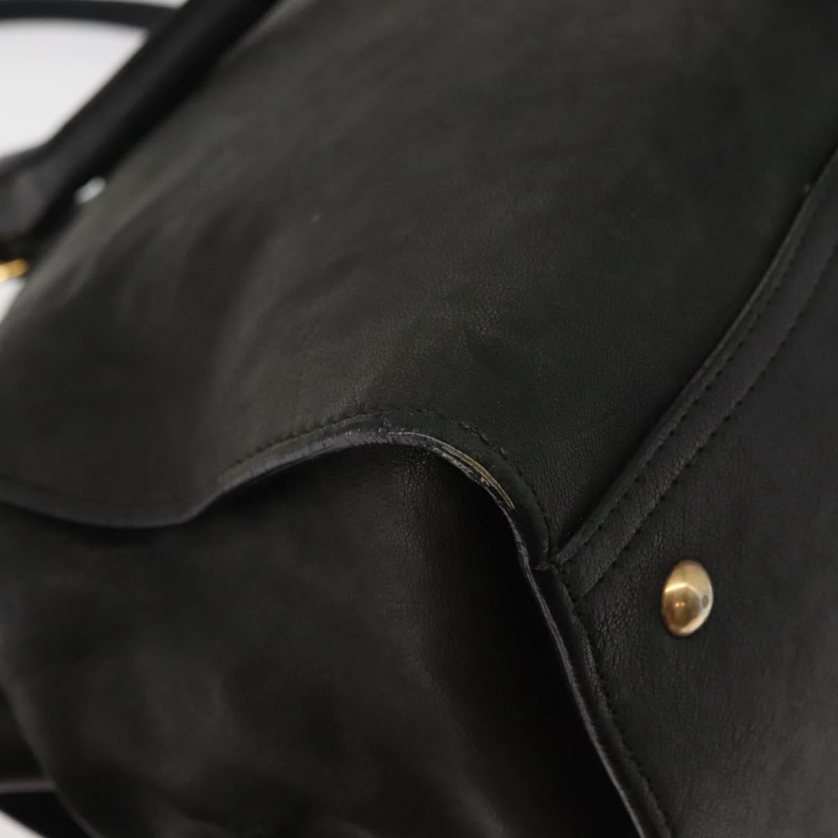 SAINT LAURENT Cavas chic Hand Bag Leather Black Gold 279079 Auth bs30132