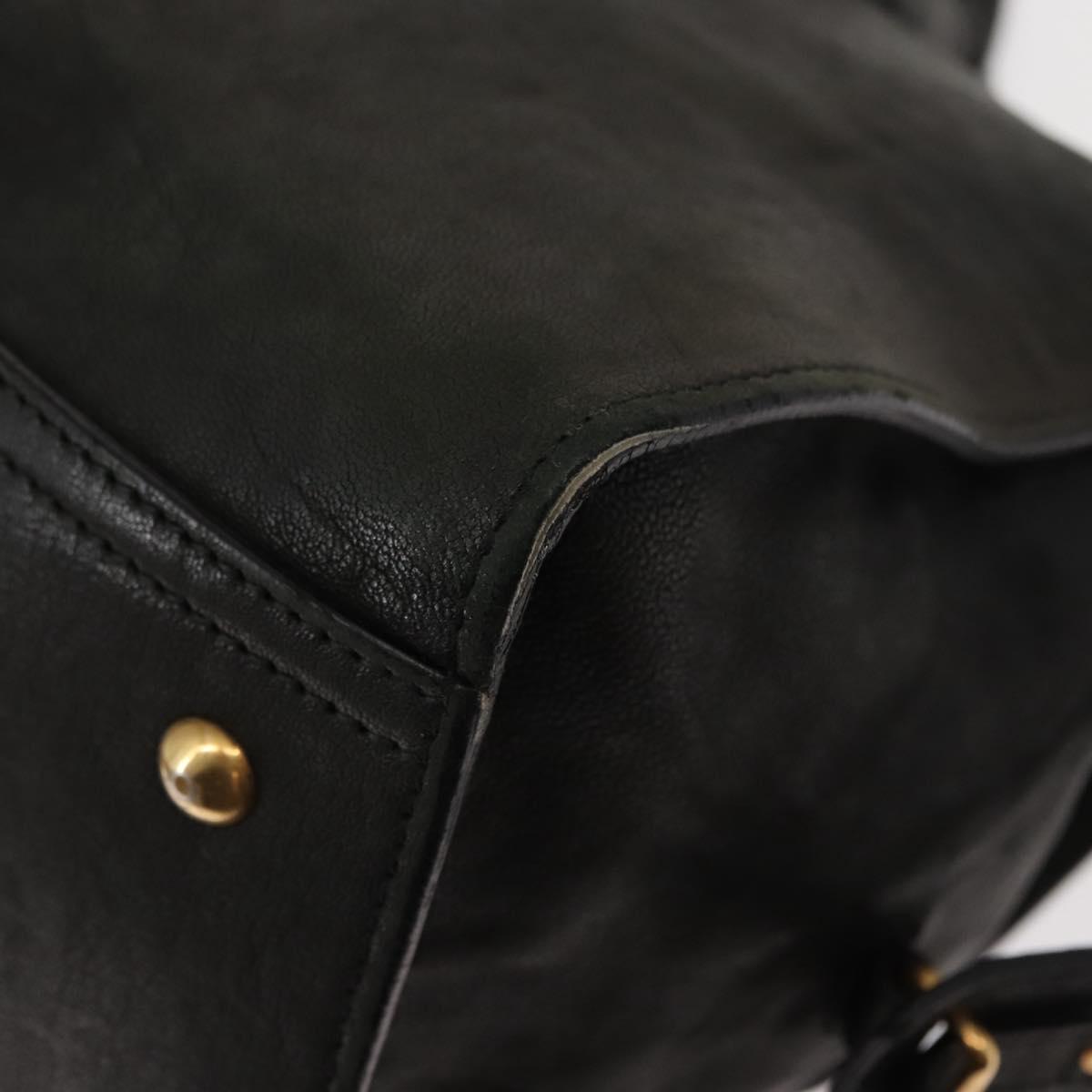 SAINT LAURENT Cavas chic Hand Bag Leather Black Gold 279079 Auth bs30132