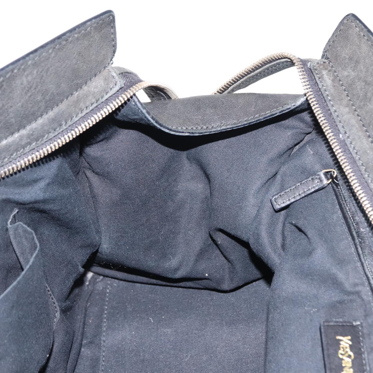 SAINT LAURENT Cavas chic Hand Bag Leather Black Gold 279079 Auth bs30132