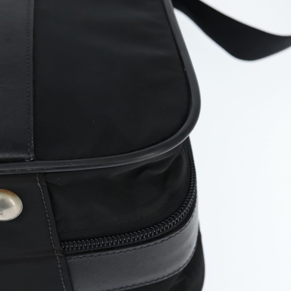 PRADA Business Bag Nylon Black Silver Auth bs30135