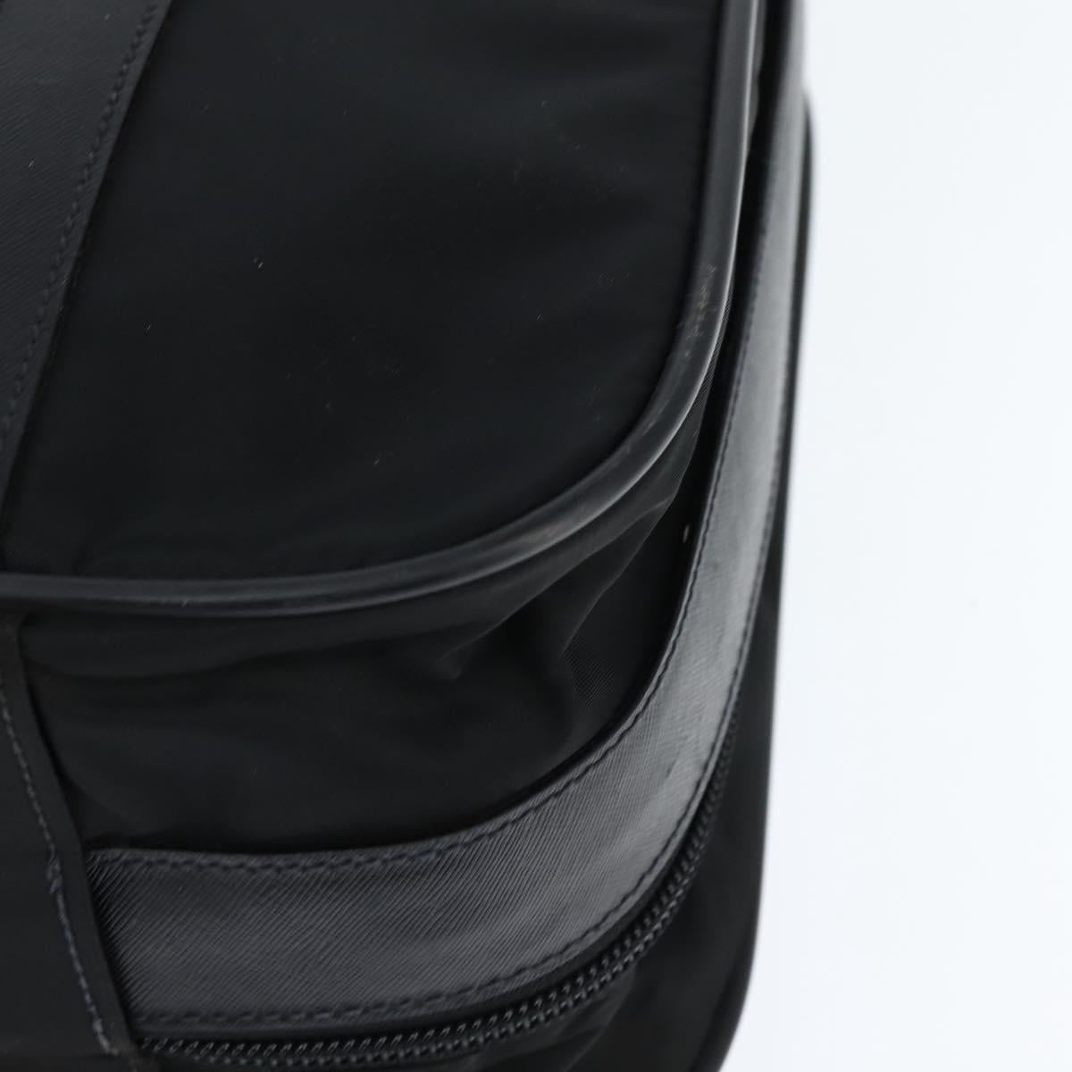 PRADA Business Bag Nylon Black Silver Auth bs30135