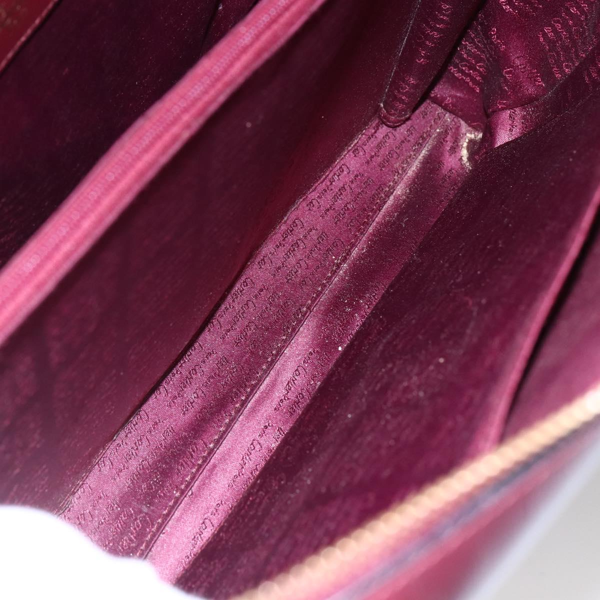 CARTIER Must Line Tote Bag Leather Bordeaux Gold Auth bs30136