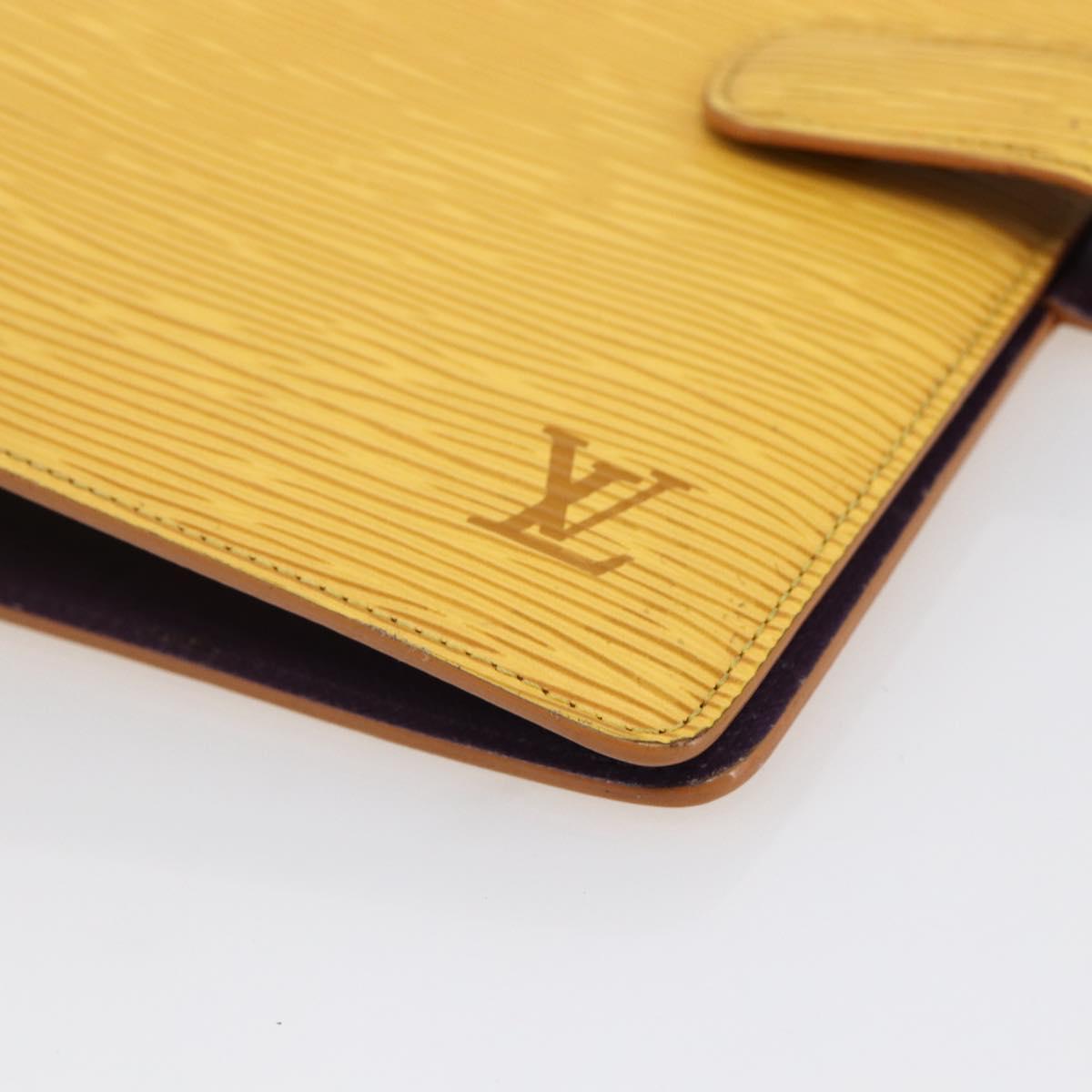 LOUIS VUITTON Epi Agenda MM Day Planner Cover Yellow R20049 LV Auth bs30137
