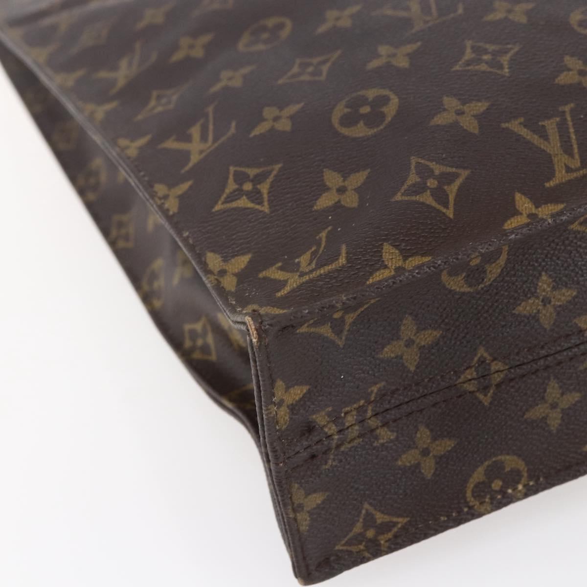 LOUIS VUITTON Monogram Sac Plat Hand Bag M51140 LV Auth bs30140