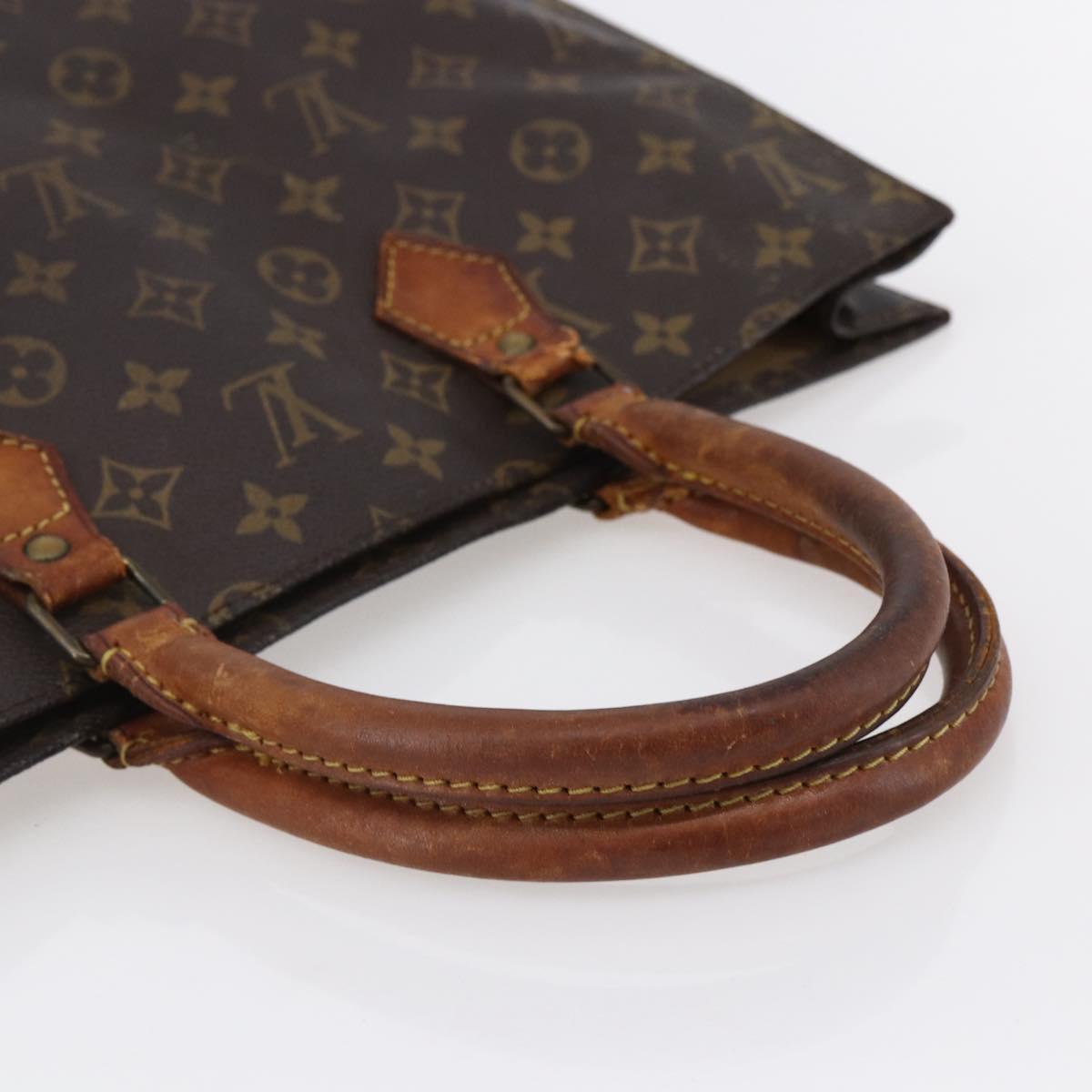LOUIS VUITTON Monogram Sac Plat Hand Bag M51140 LV Auth bs30140