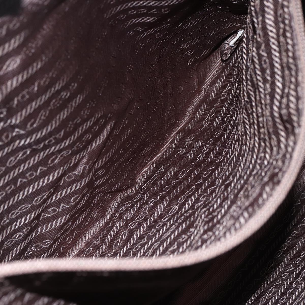 PRADA Tote Bag Nylon Khaki Silver Auth bs30154