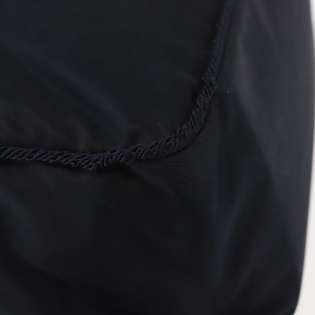 PRADA Beads Fringe Hand Bag Nylon Navy Gold Auth bs30157