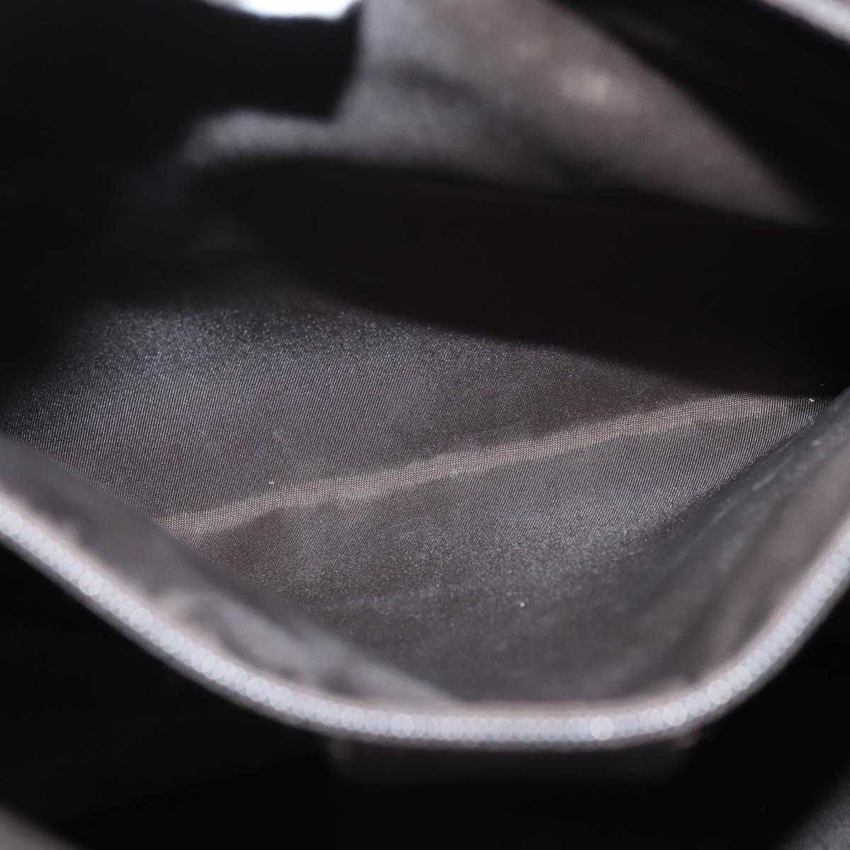 Christian Dior Trotter Canvas Shoulder Bag Brown Silver Auth bs30163