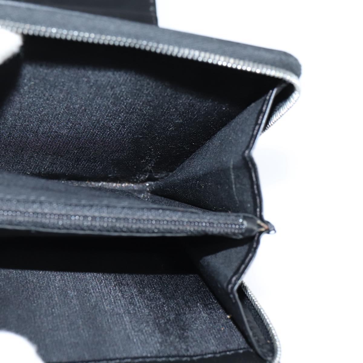 Christian Dior Trotter Canvas Wallet Shoulder Bag PVC Black Silver Auth bs30176