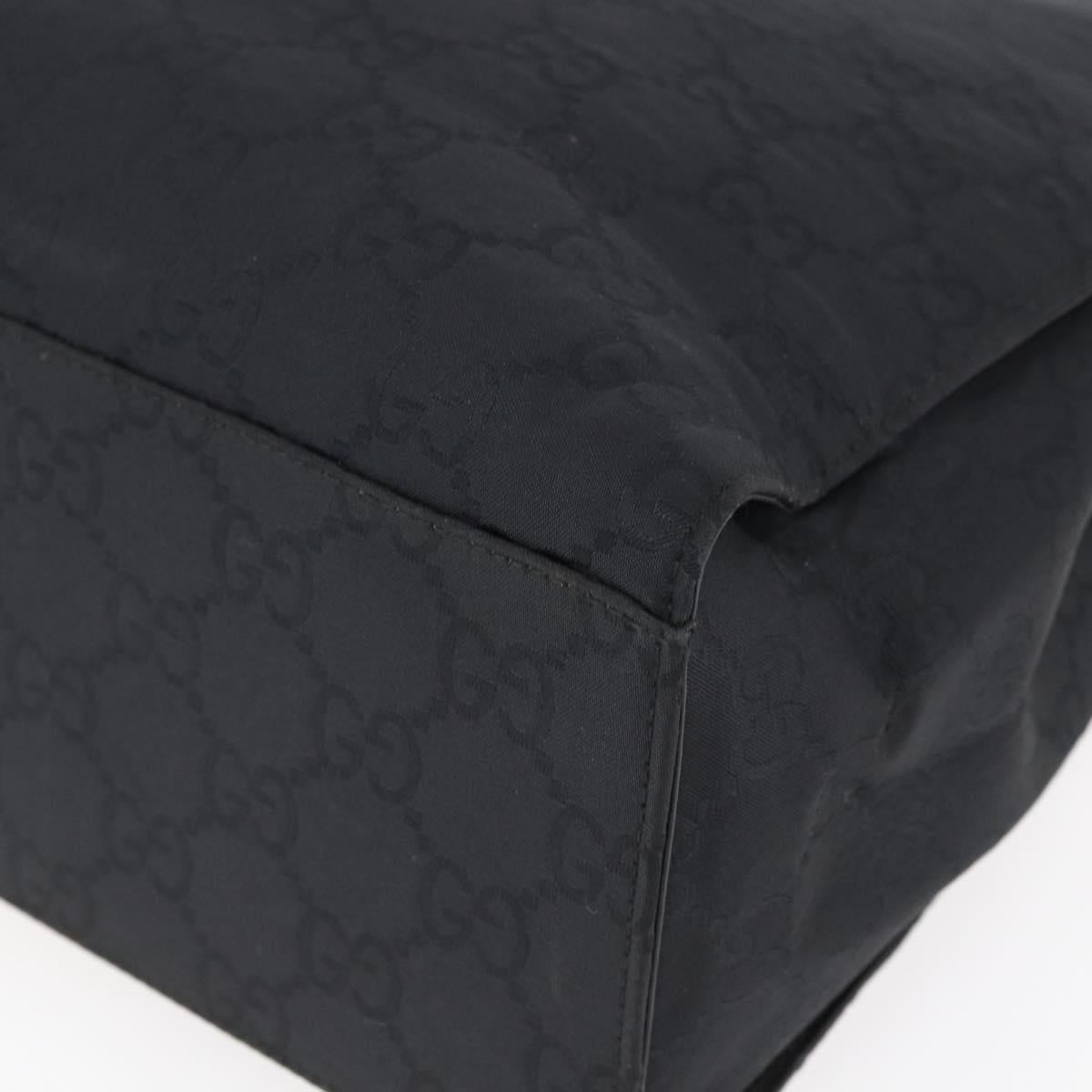 GUCCI GG Canvas Bamboo Hand Bag Nylon Black Silver 002 1015 Auth bs30178