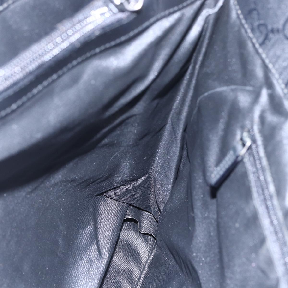 GUCCI GG Canvas Bamboo Hand Bag Nylon Black Silver 002 1015 Auth bs30178