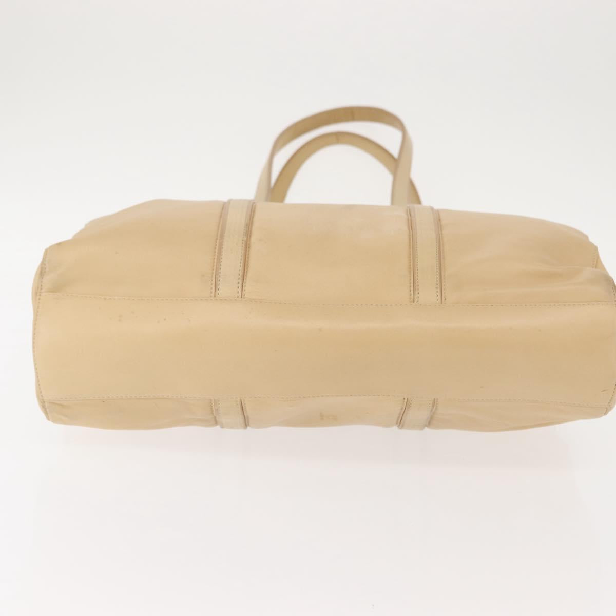 LOEWE Tote Bag Nappa leather Beige Gold Auth bs30179