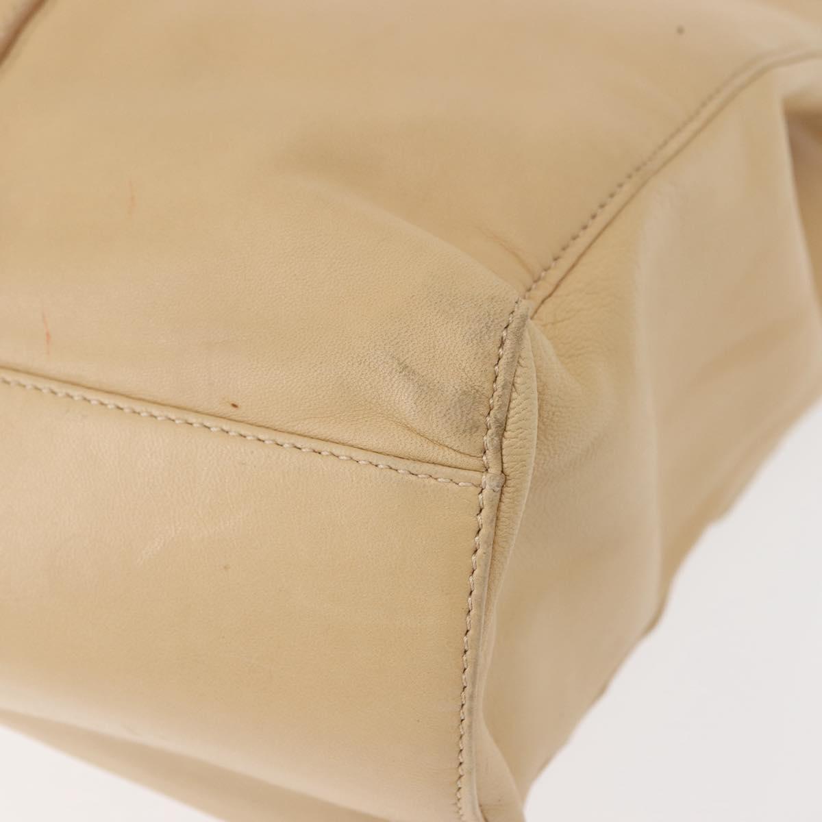 LOEWE Tote Bag Nappa leather Beige Gold Auth bs30179