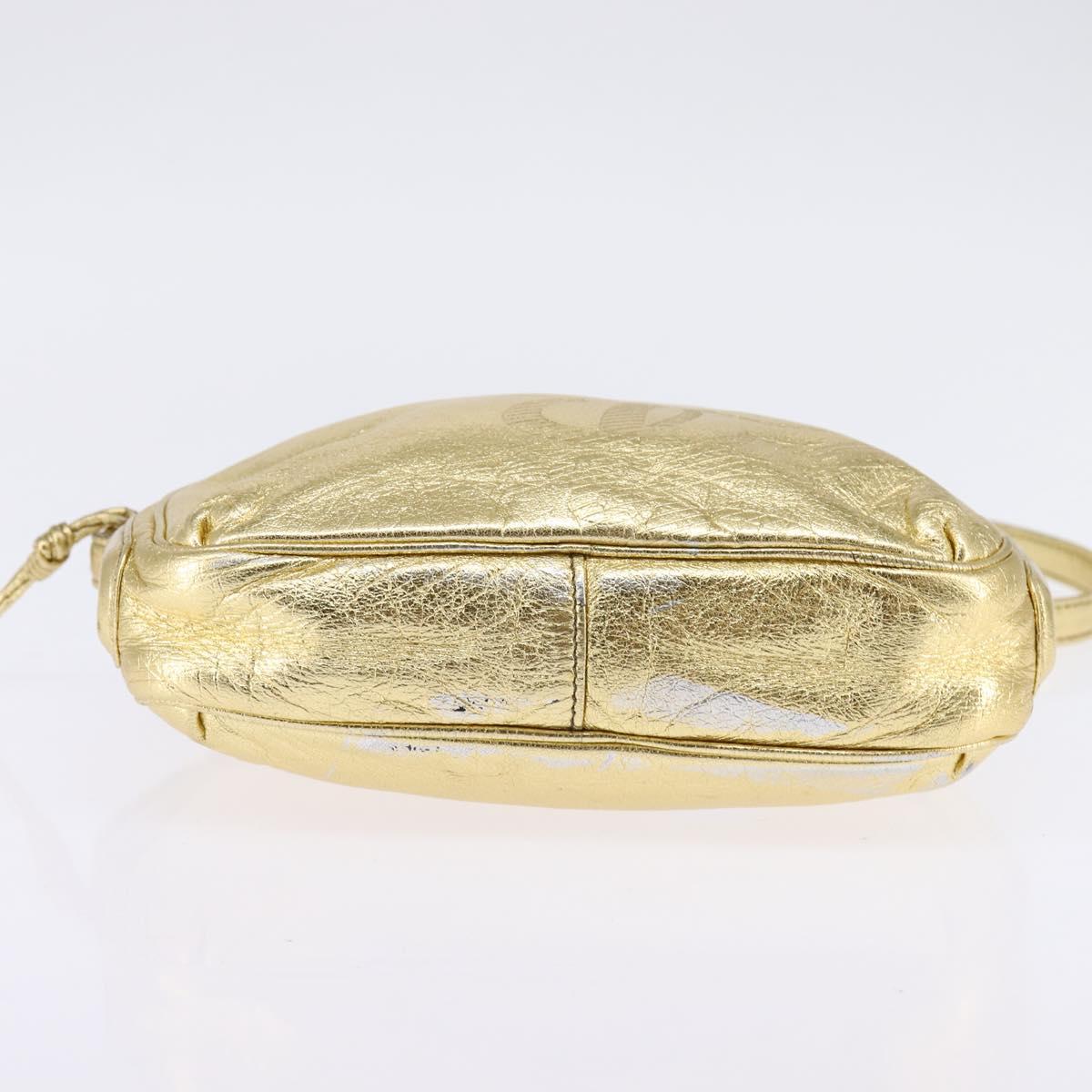 LOEWE Anagram Shoulder Bag Leather Gold Auth bs30180