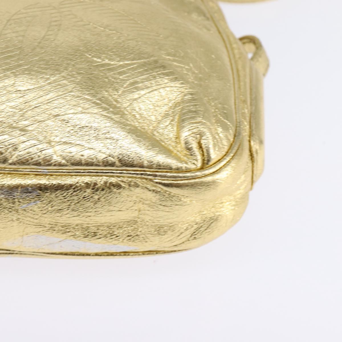 LOEWE Anagram Shoulder Bag Leather Gold Auth bs30180