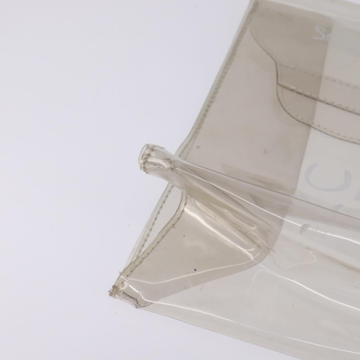 HERMES Vinyl Kelly Hand Bag Vinyl Clear Auth bs30181