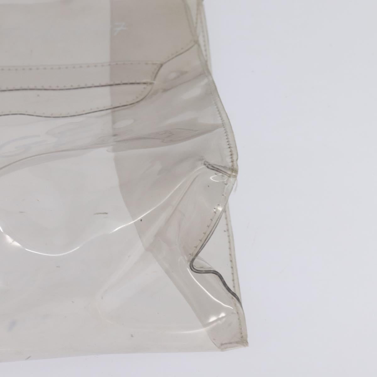 HERMES Vinyl Kelly Hand Bag Vinyl Clear Auth bs30181