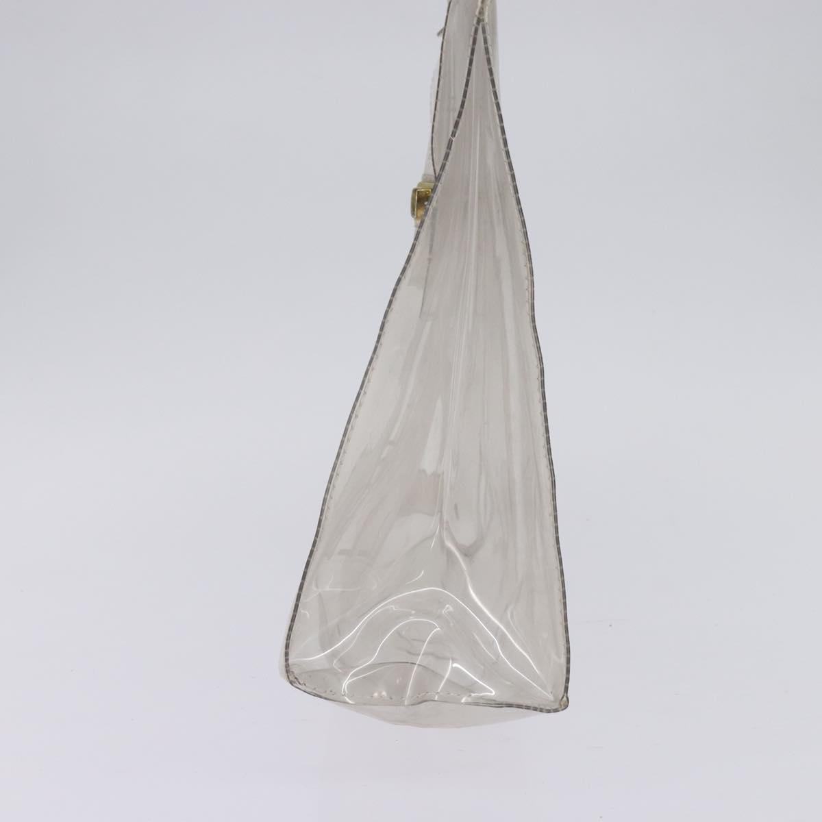 HERMES Vinyl Kelly Hand Bag Vinyl Clear Auth bs30181