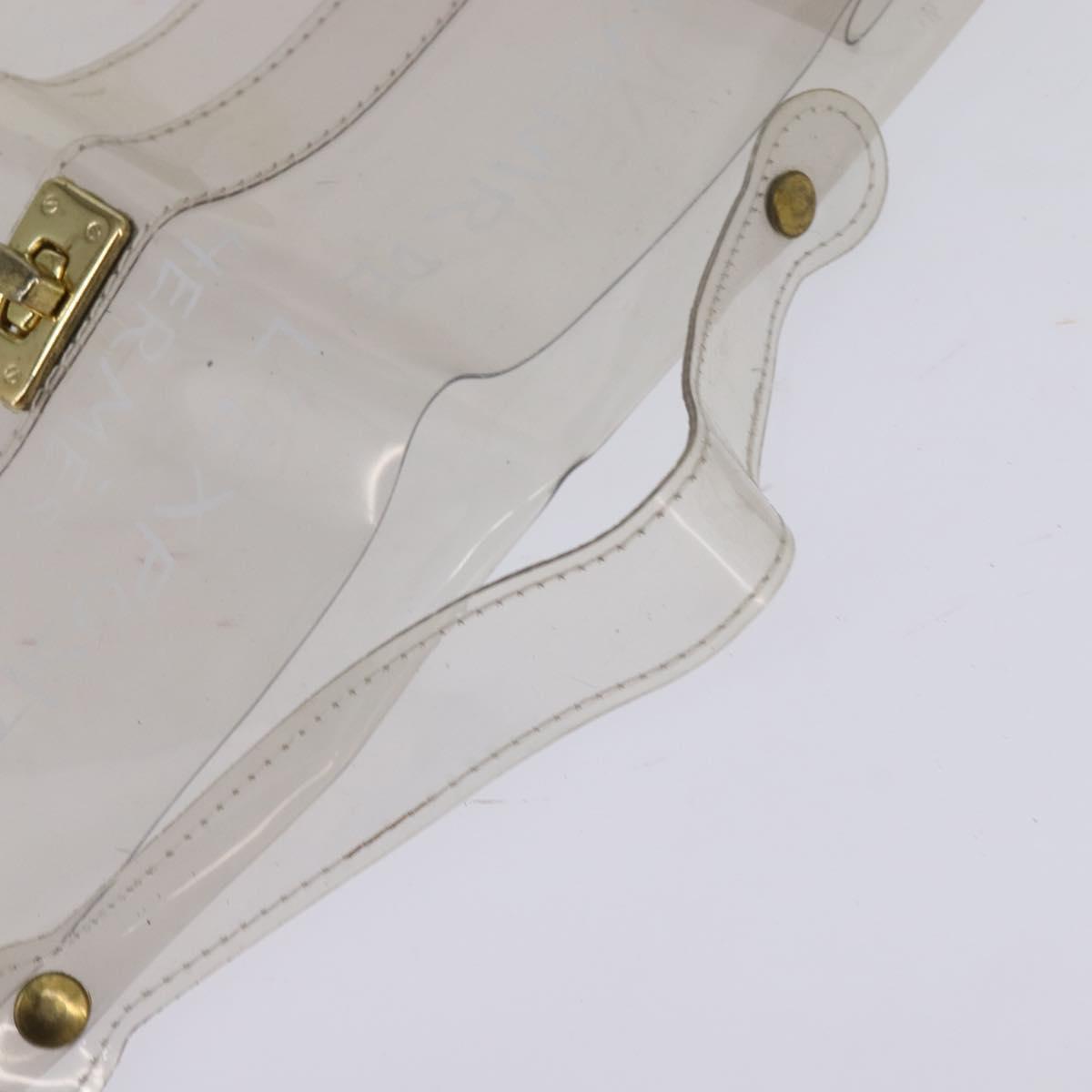 HERMES Vinyl Kelly Hand Bag Vinyl Clear Auth bs30181