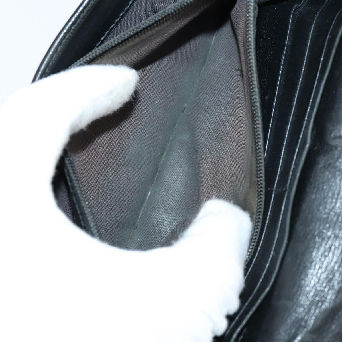 FENDI Zucca Canvas Wallet Leather 7Set Black Brown Auth bs30186