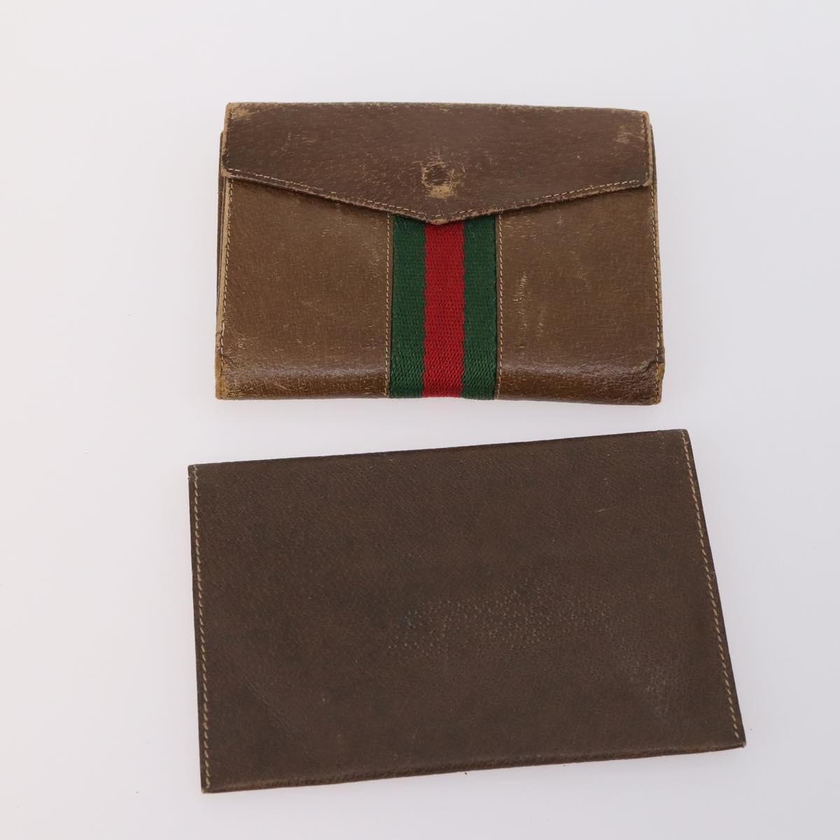 GUCCI Wallet Leather 7Set Black Brown Auth bs30188