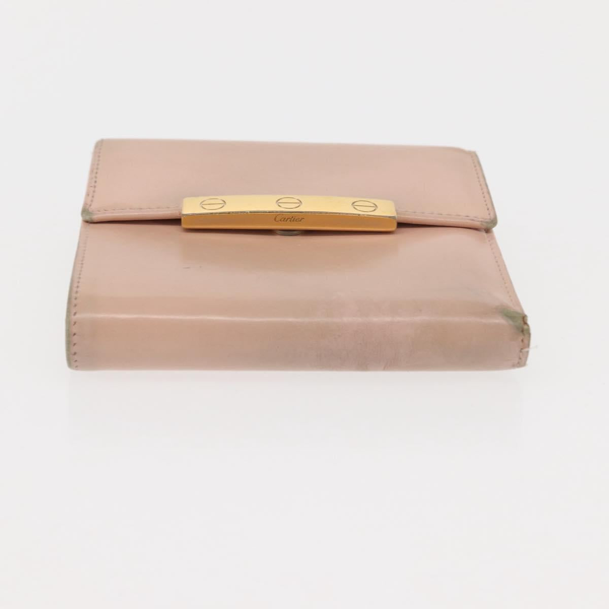 CARTIER Must Line Key Case Wallet Leather 8Set Bordeaux Black Auth bs30193