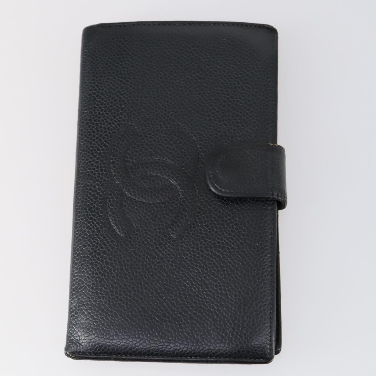 CHANEL Wallet Leather 3Set Black CC Auth bs30194