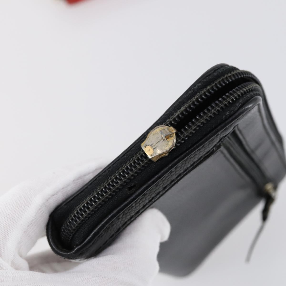 CHANEL Wallet Enamel Leather 3Set Black Red CC Auth bs30195