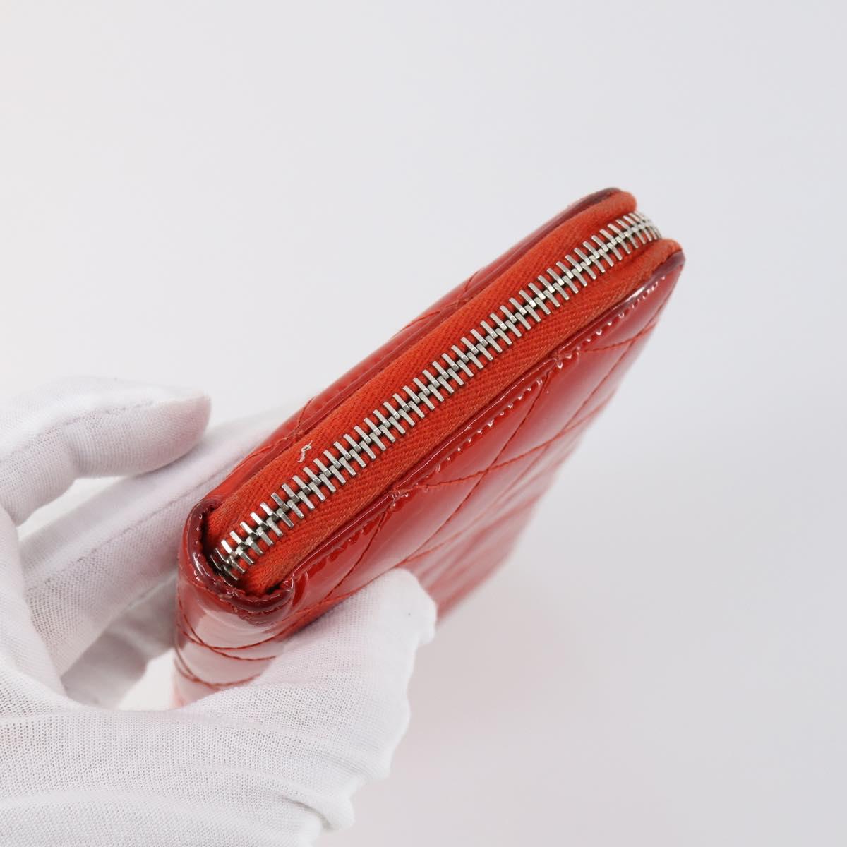 CHANEL Wallet Enamel Leather 3Set Black Red CC Auth bs30195