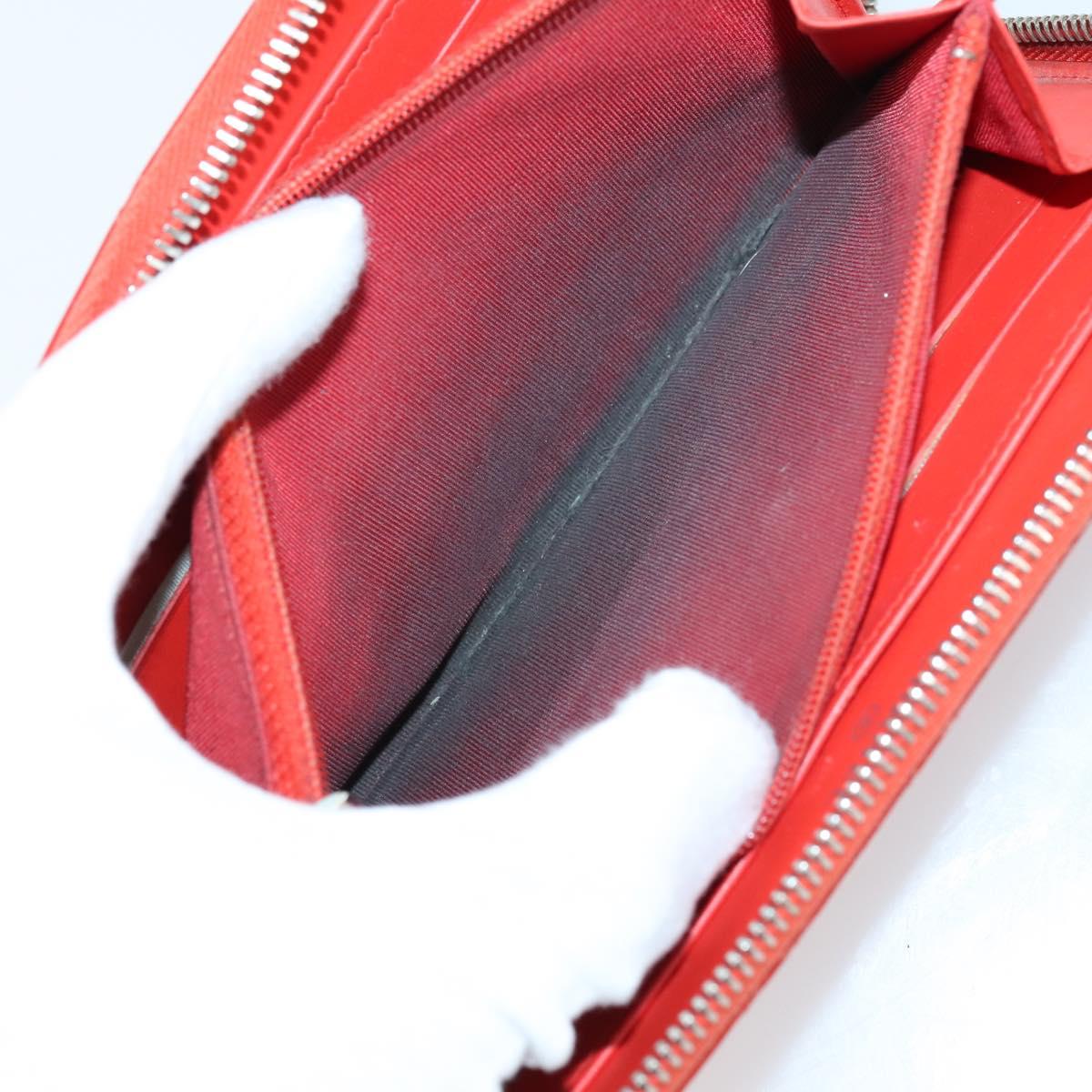 CHANEL Wallet Enamel Leather 3Set Black Red CC Auth bs30195