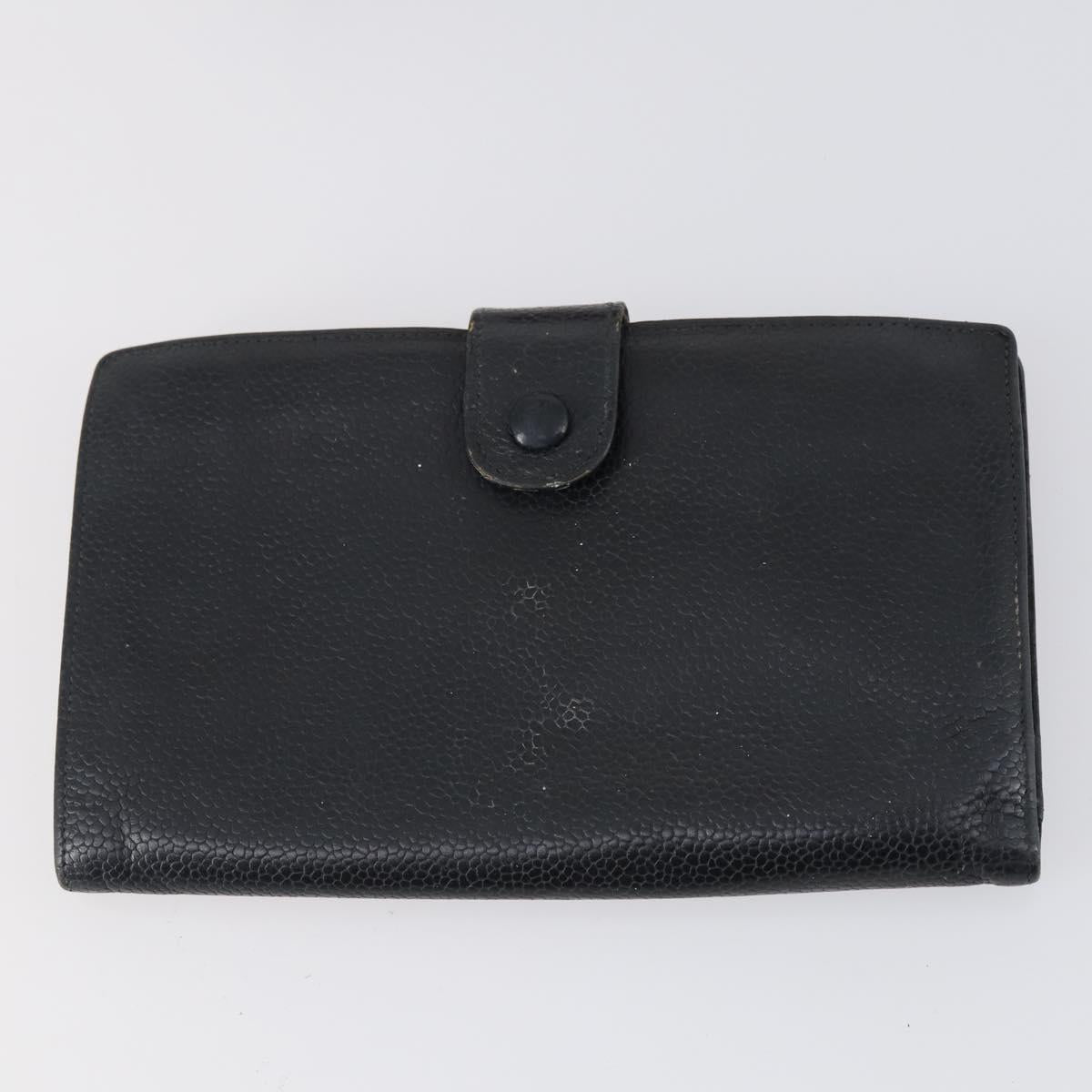 CHANEL Wallet Enamel Leather 3Set Black Red CC Auth bs30195