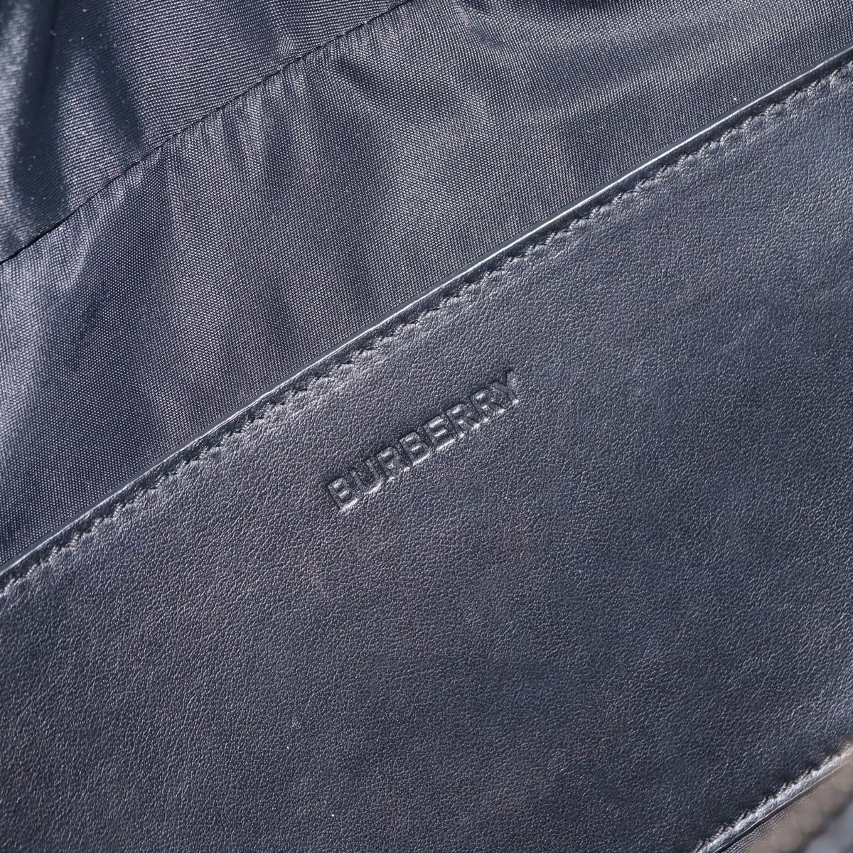 BURBERRY Body Bag Coated Canvas Black Silver Auth bs30206