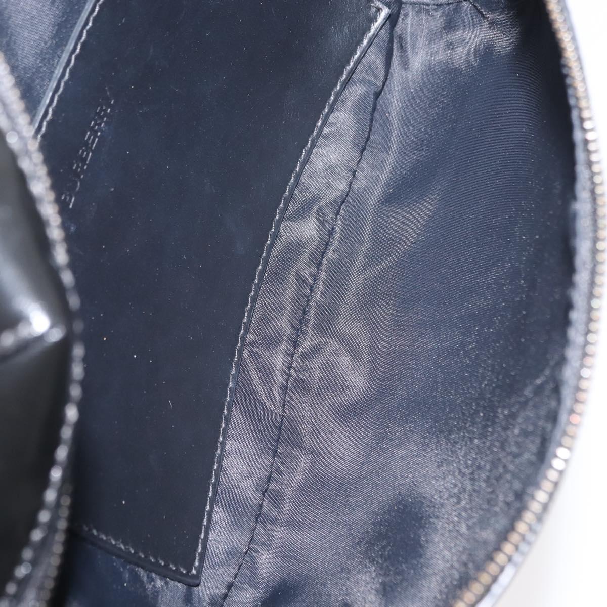 BURBERRY Body Bag Coated Canvas Black Silver Auth bs30206