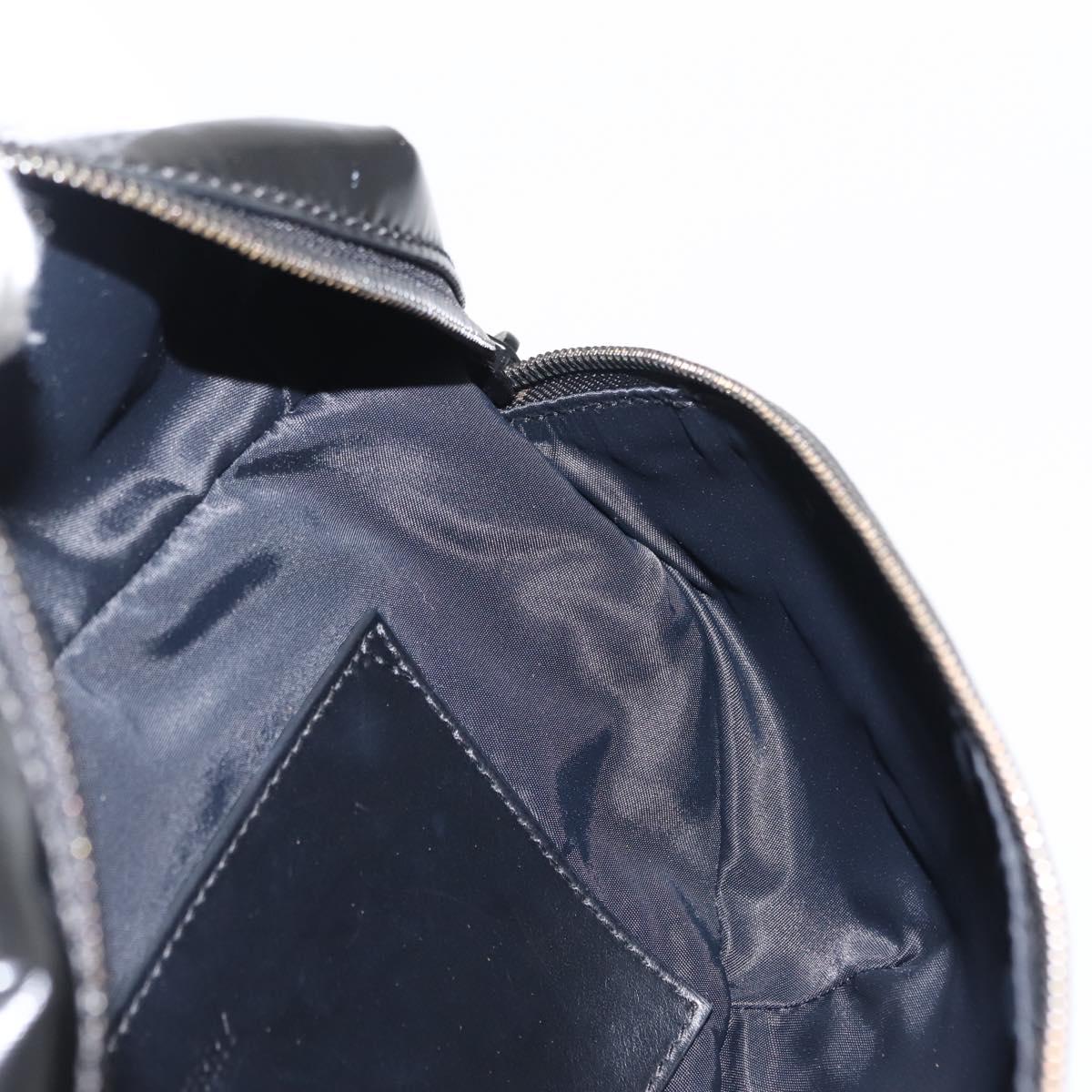 BURBERRY Body Bag Coated Canvas Black Silver Auth bs30206