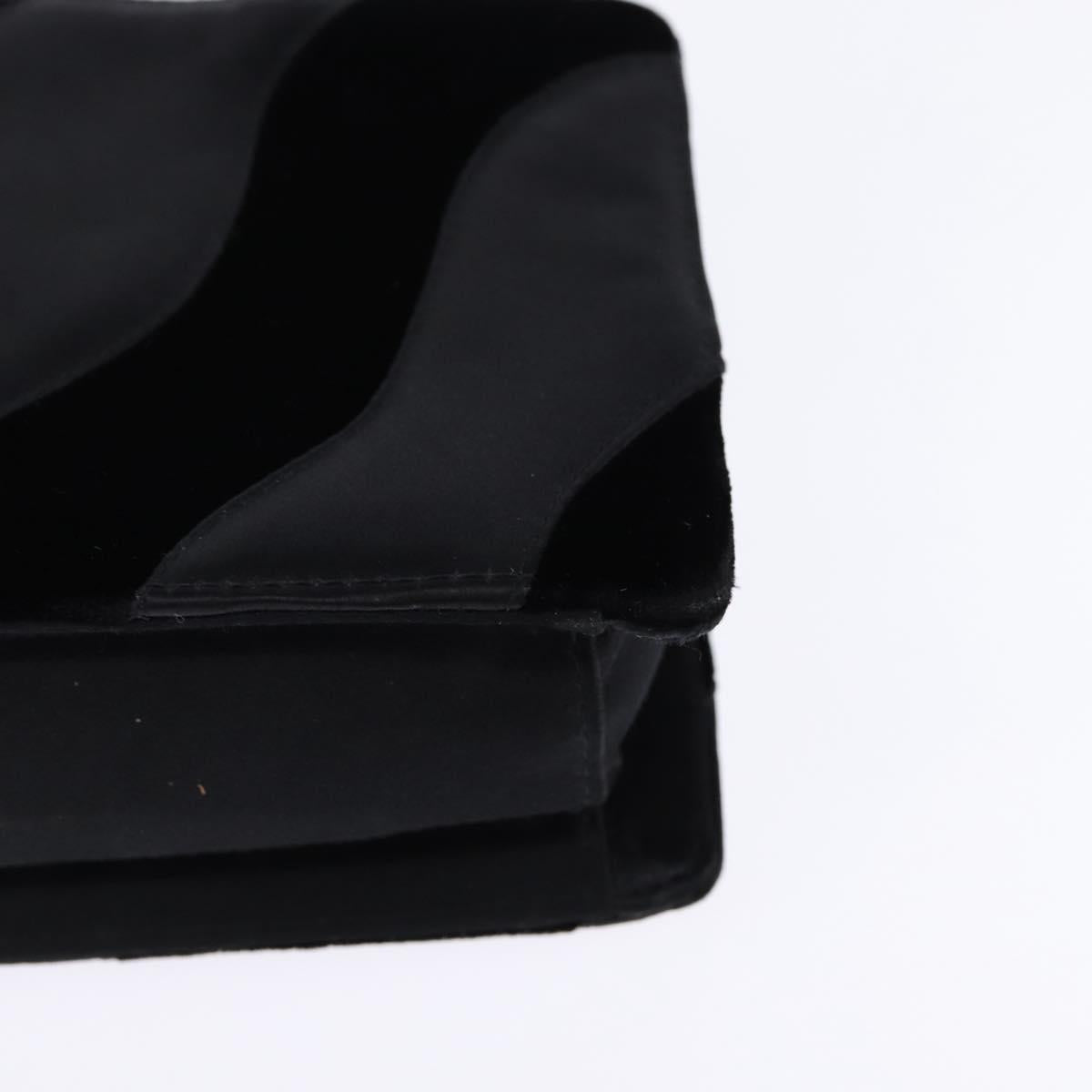 BOTTEGA VENETA Hand Bag Velor Satin Black Auth bs30208