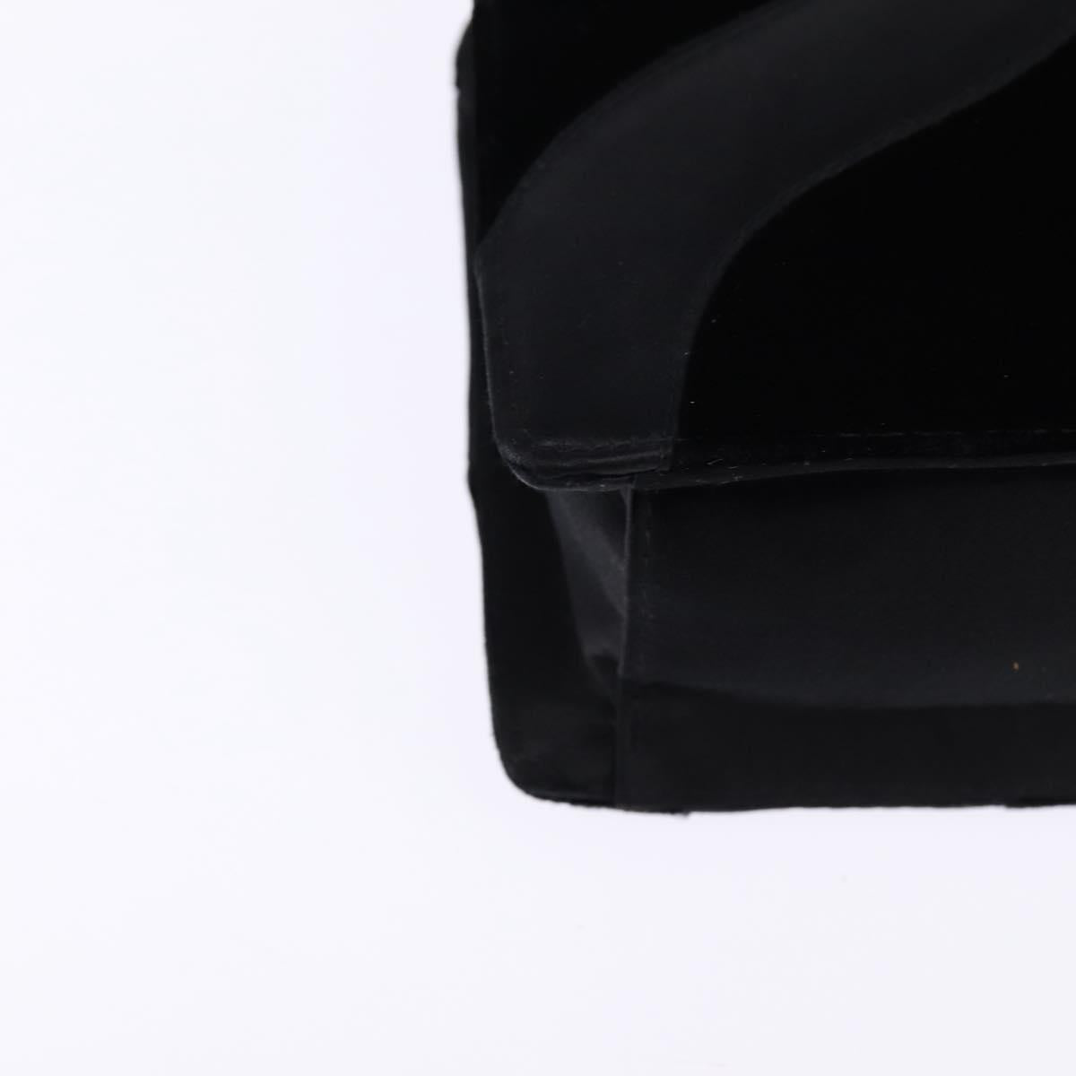 BOTTEGA VENETA Hand Bag Velor Satin Black Auth bs30208