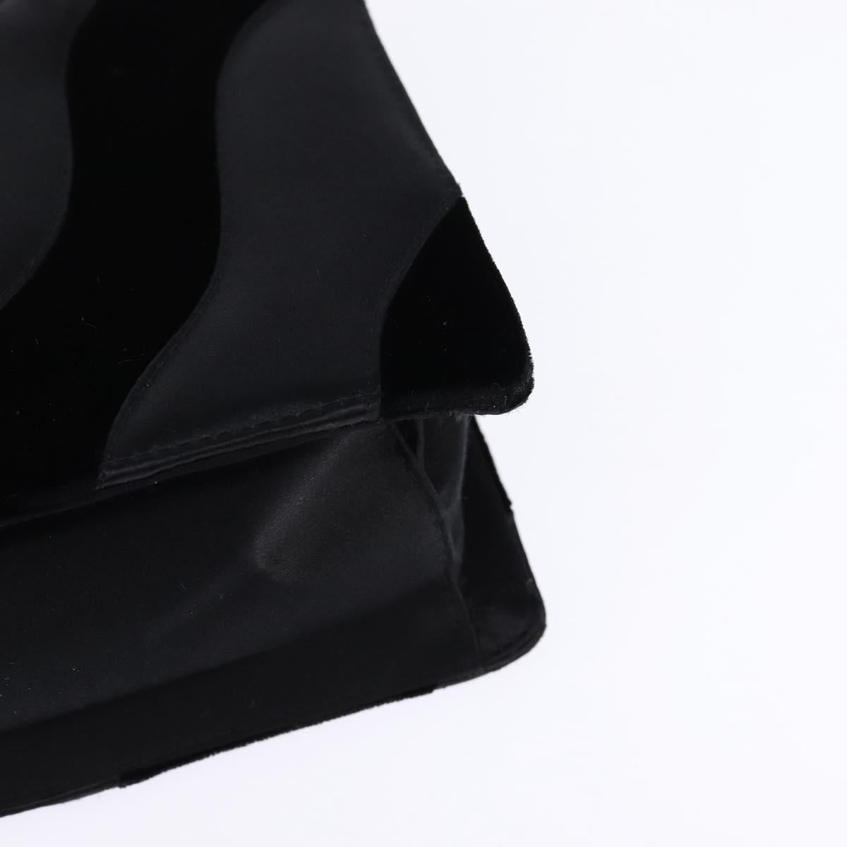 BOTTEGA VENETA Hand Bag Velor Satin Black Auth bs30208