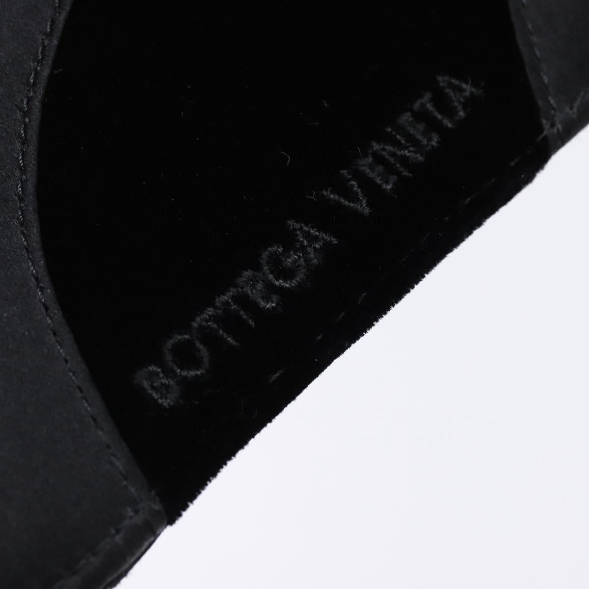 BOTTEGA VENETA Hand Bag Velor Satin Black Auth bs30208