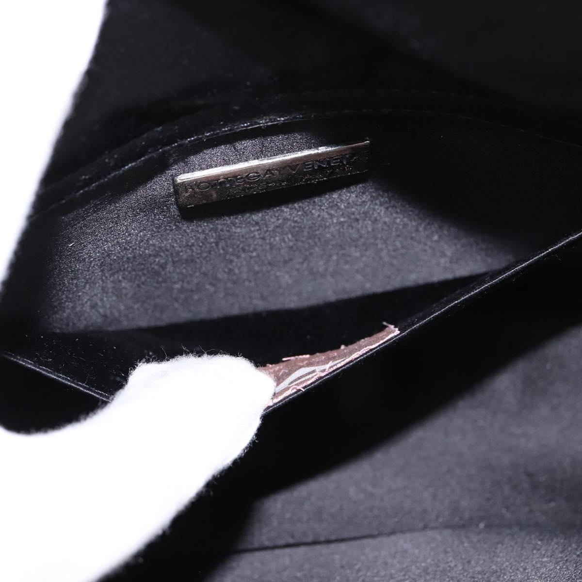 BOTTEGA VENETA Hand Bag Velor Satin Black Auth bs30208