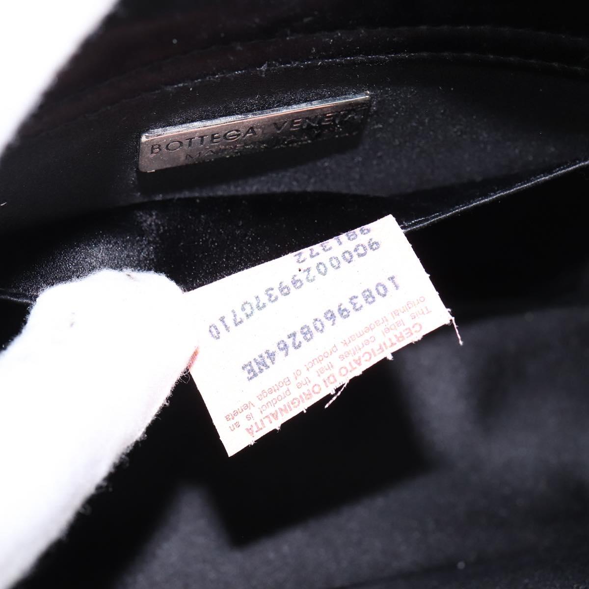 BOTTEGA VENETA Hand Bag Velor Satin Black Auth bs30208