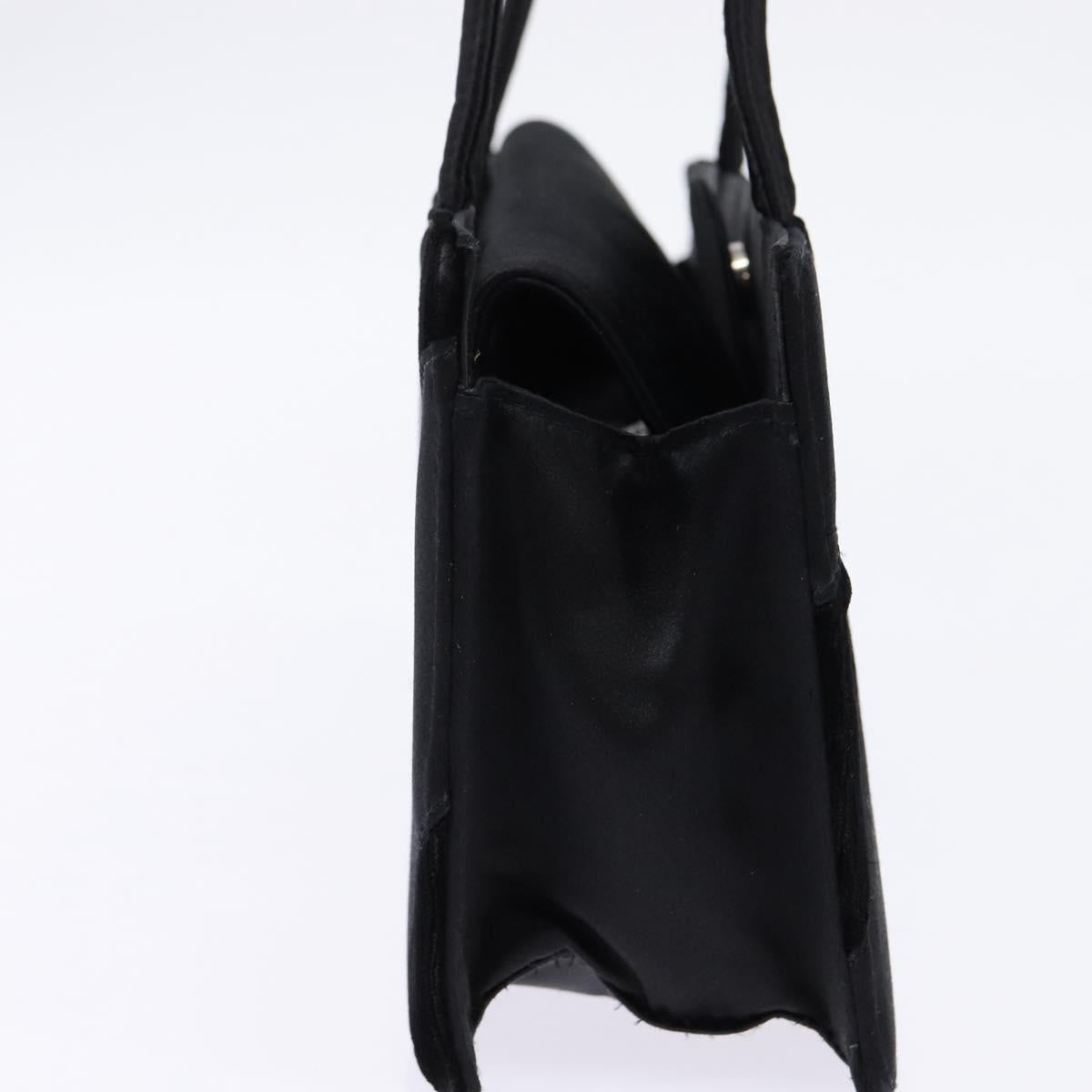 BOTTEGA VENETA Hand Bag Velor Satin Black Auth bs30208