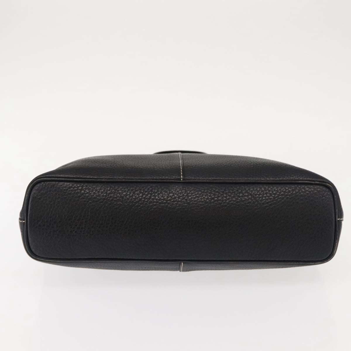 Burberrys Nova Check Tote Bag Leather Black Gold Auth bs30209