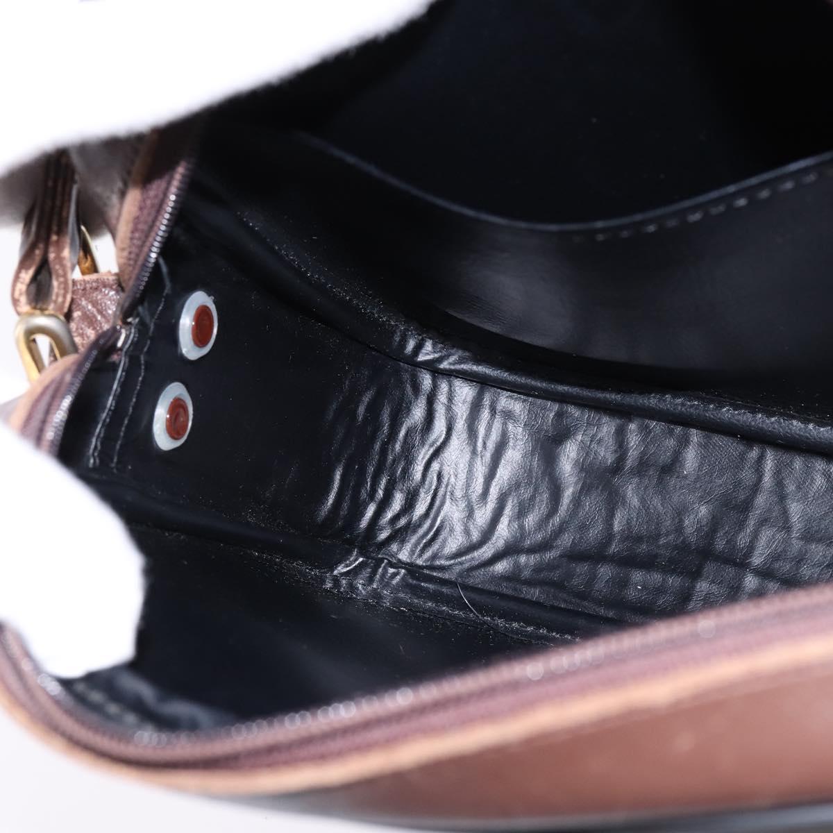 Burberrys Nova Check Shoulder Bag Leather Beige Gold Auth bs30210