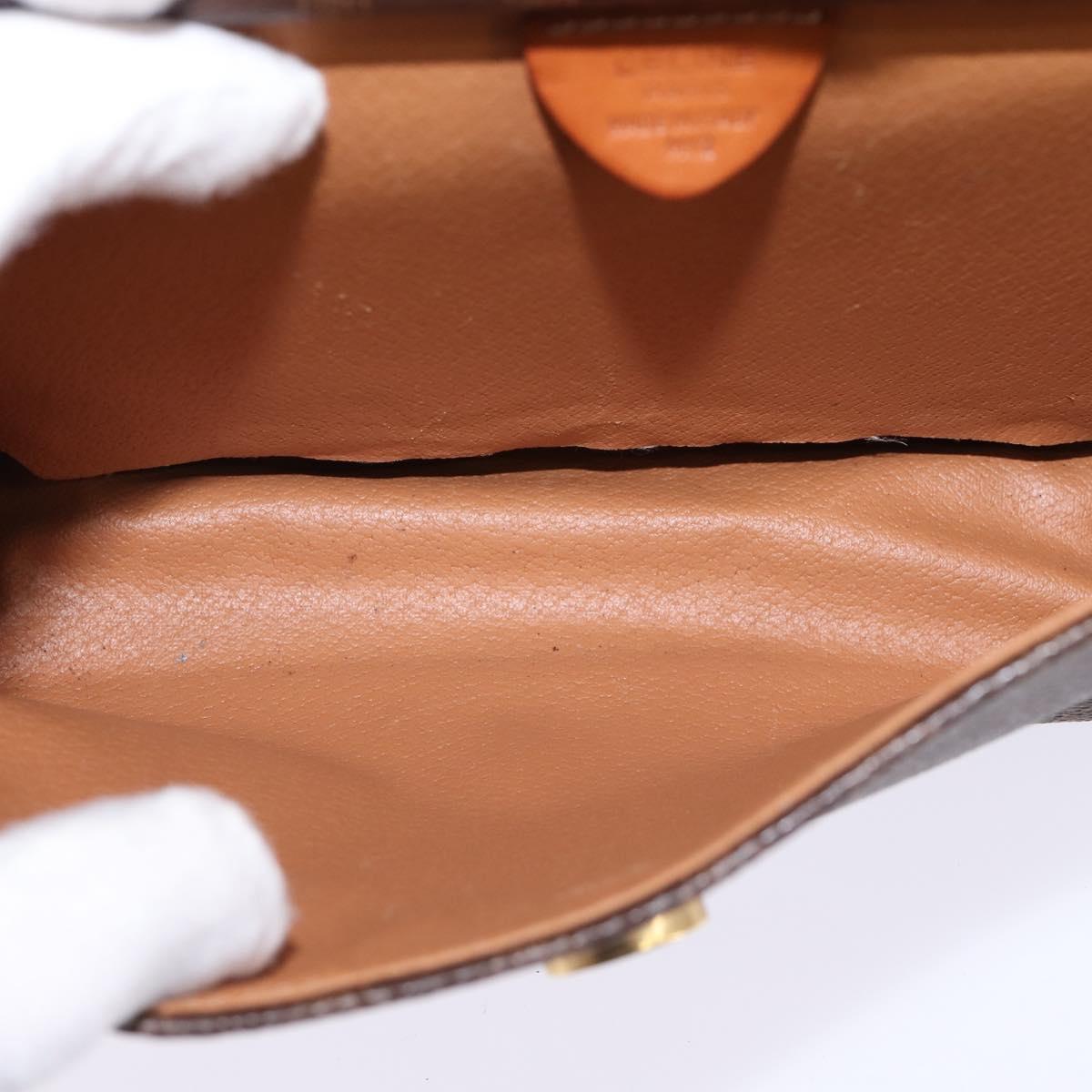 CELINE Macadam Canvas Shoulder Bag PVC Leather 2way Brown Gold Auth bs30213