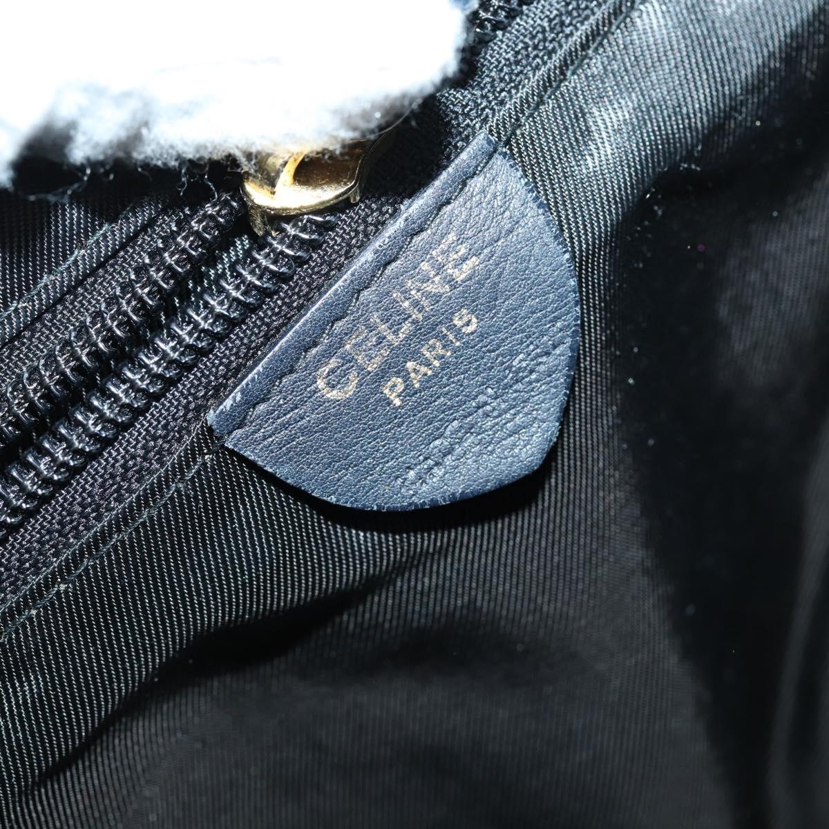 CELINE Circle Backpack Nylon Navy Gold Auth bs30214